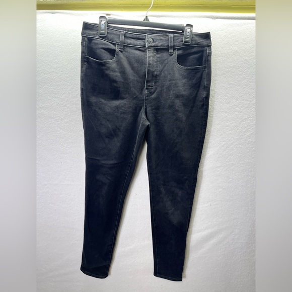 American Eagle Dream Stretch High Rise Jegging Jeans Womens 12 Black Denim 2446 - Picture 1 of 10
